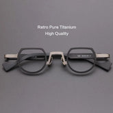 Takeo Pure Titanium Glasses Frame Geometric Frames Southood Black